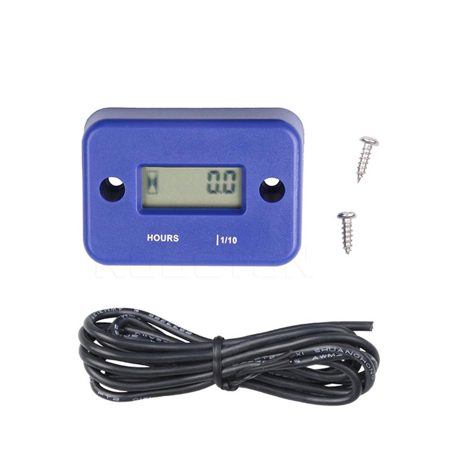 Digital Hour Meter Engine Gauge Hour Meter LCD Display Inductive for Bike Motorcycle ATV Boat Gasoline Engine