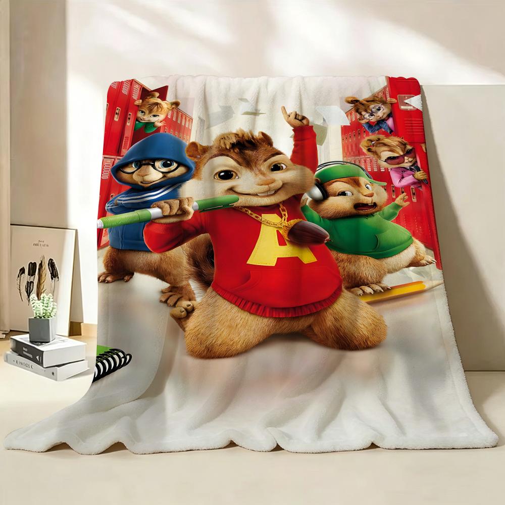 Movie Alvin And The Chipmunks Throw Flannel Throw Blanket Suitable for Sofa Living Room Bedroom