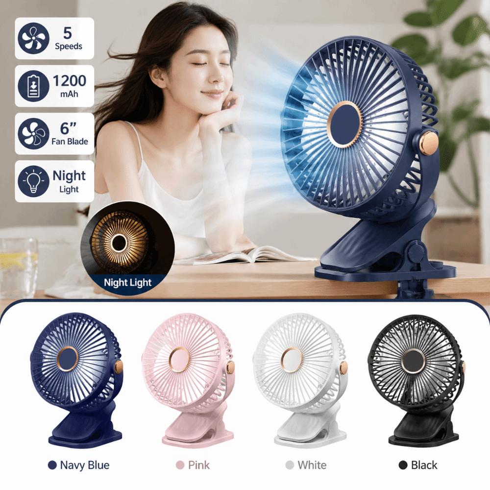 Clip/Stand/Hang Design Desktop Electric Fan 720° Rotation Cooling Fan Portable Clip-on Fan Home