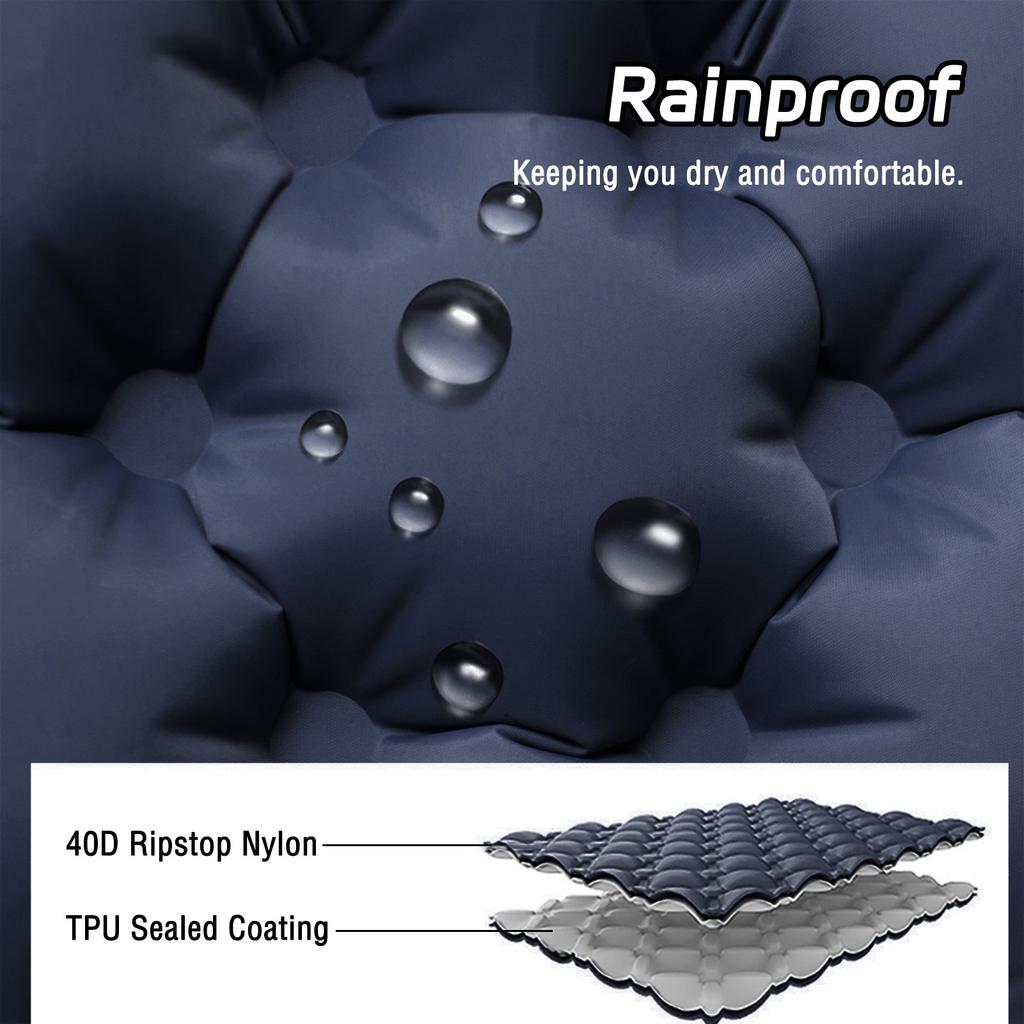 Self Inflate Backpacking Air Pad Lightweight Sleeping Mat with Built In Foot Pump LT29 Navy Blue