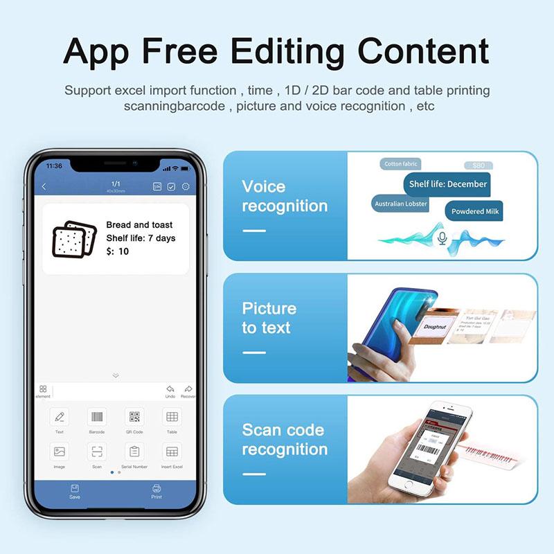 B21 портативный термопринтер Bluetooth беспроводной принтер для наклеек с самоклеящимися этикетками для штрих-кодов одежда ювелирные изделия