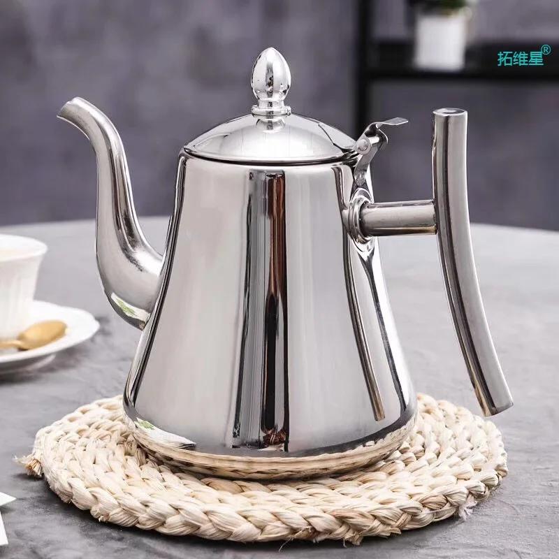 1 шт. кухонный толстый чайник из нержавеющей стали, золотой, серебряный чайник с заварочным чайником, индукционная плита, чайник, чайник для воды