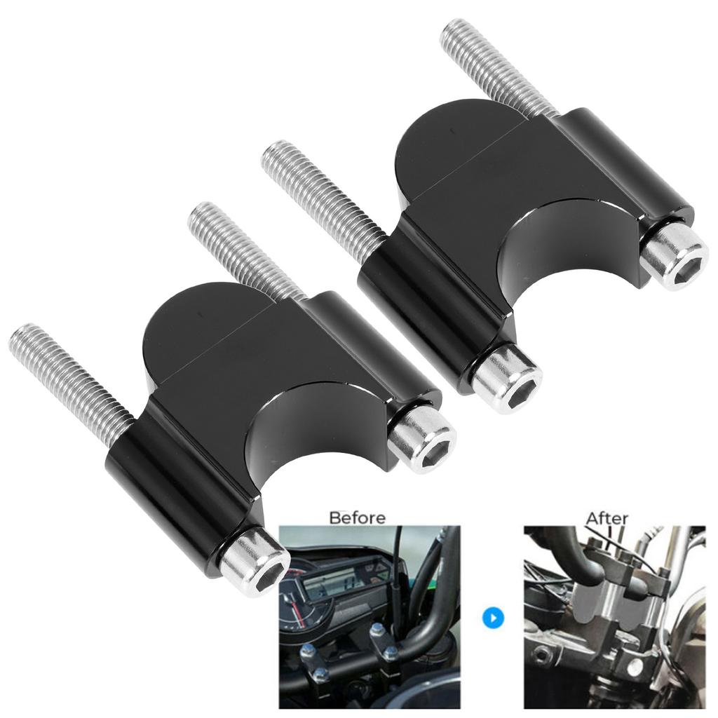 78in 30mm Handlebar Risers Clamp Bars Kit Universal Parts for Motorcycle Off Road ATV(Black )