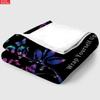 To My Mom Print Flannel Blanket,Purple Rose Butterfly Warm Throw Blanket, Mother's Day Gift from Daughter, Cozy Bed Sofa Blanket
