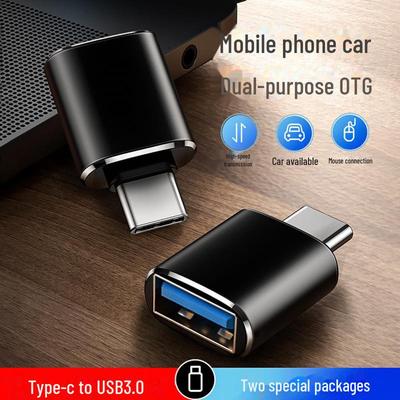 OTG-адаптер USB-C: Автомобильный конвертер для мобильных устройств, USB-дисков, данных и навигации.