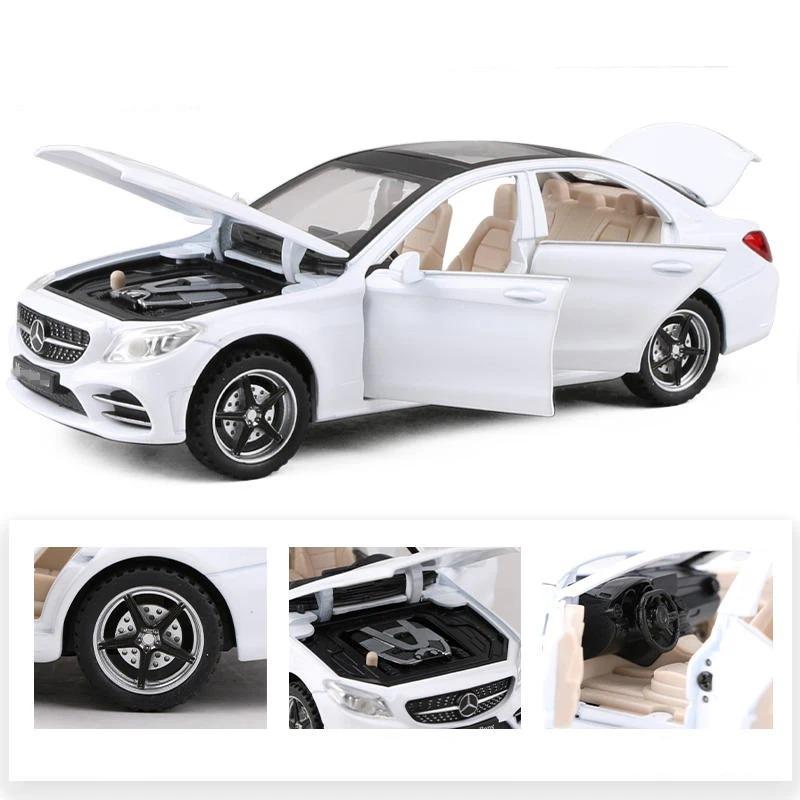 1/32 Benz C-Class C260L Alloy Car Model Diecasts Metal Toy Vehicles Car Model Simulation Sound and Light Collection Kids Gift