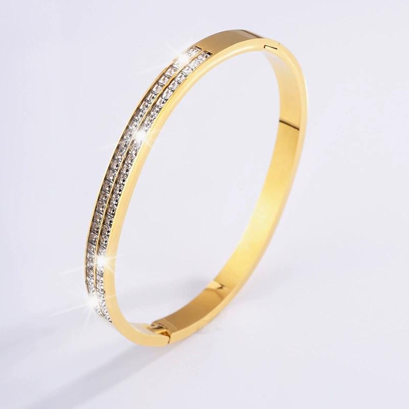 Starry Sky Full Diamond Titanium Steel Bracelet – Versatile, No-Fade Silver Women's Fashion Accessory