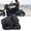 Left / Right or Both Side Motorcycle Saddlebags Side Tool Bag PU Leather Luggage Saddle Bag Pouch Black Universal