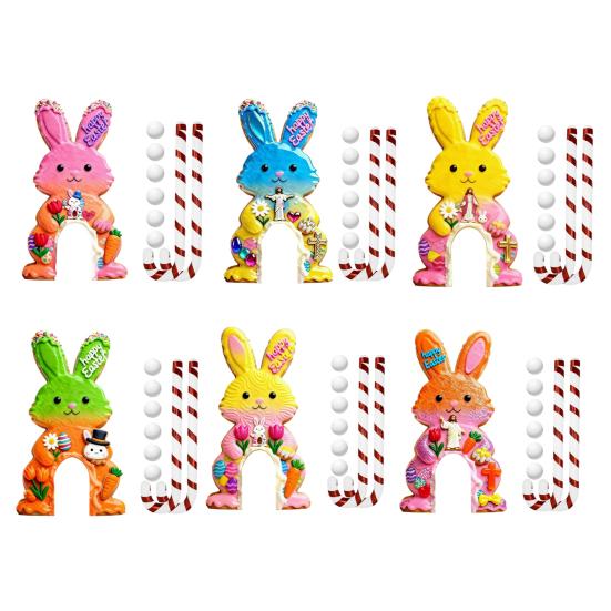 Набор для игры в пасхальный гольф Мини-трасса с кроликом, клюшка в виде леденца и мячи Забавная игра для вечеринки в помещении и на улице для детей, взрослых, семейное собрание, декор комнаты