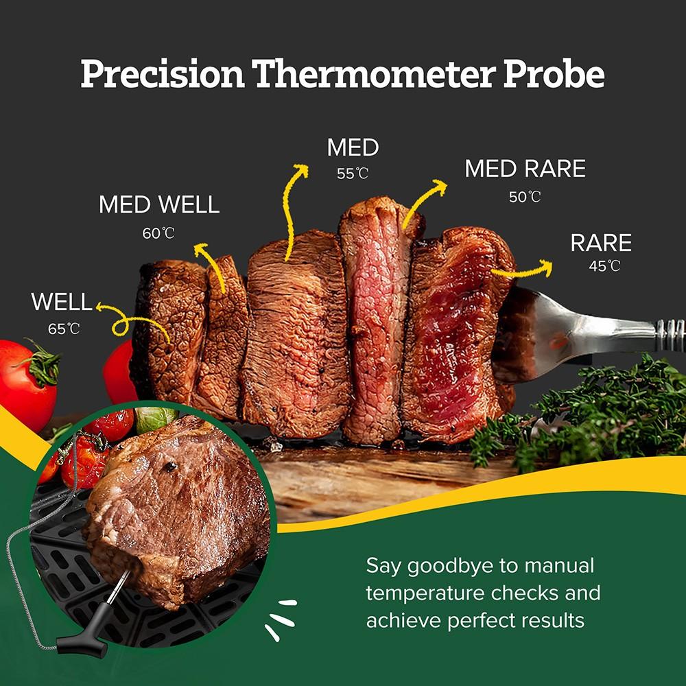 CHEFREE AF500 1700W 6.5L Air Fryer,with Smart Probe Thermometer,8-in-1 Cooking Modes