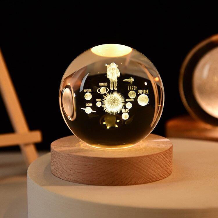 3D хрустальный шар, хрустальная планета, лазерная гравировка, глобус солнечной системы, астрономический подарок, подарок на день рождения, стеклянная сфера, украшение для дома