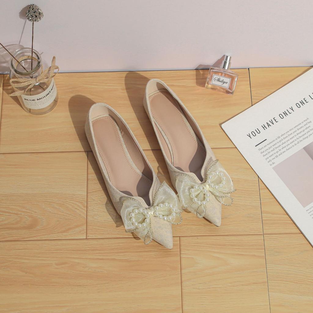 2025 осень новые туфли на плоской подошве женская обувь высококлассный темперамент остроносые женские туфли мягкая подошва не устают ноги балетки