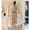 NINA SOLOR Fubao Philately Silk Wool Scarf