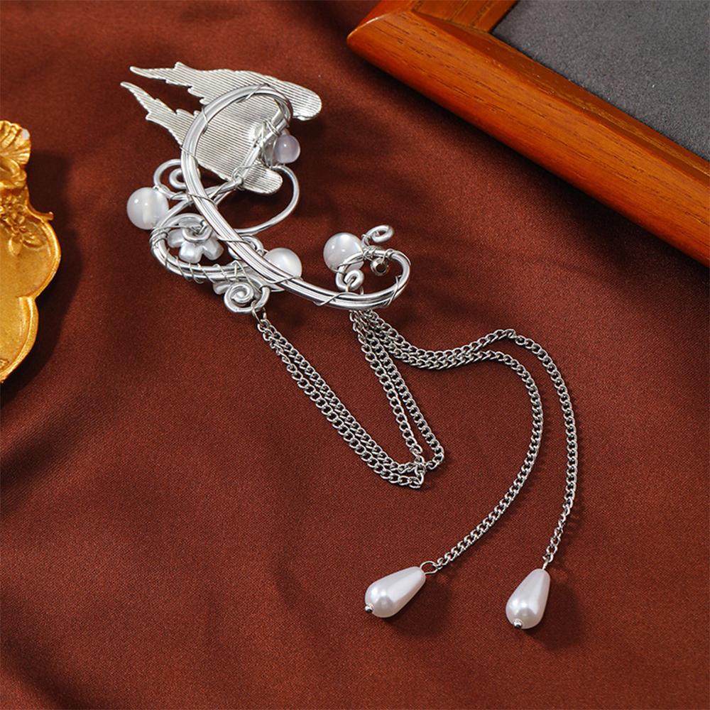 Эстетичные эльфийские каффы на уши Крылья ангела Серьги без прокола для Хэллоуина Косплея Маскарада Свадьбы