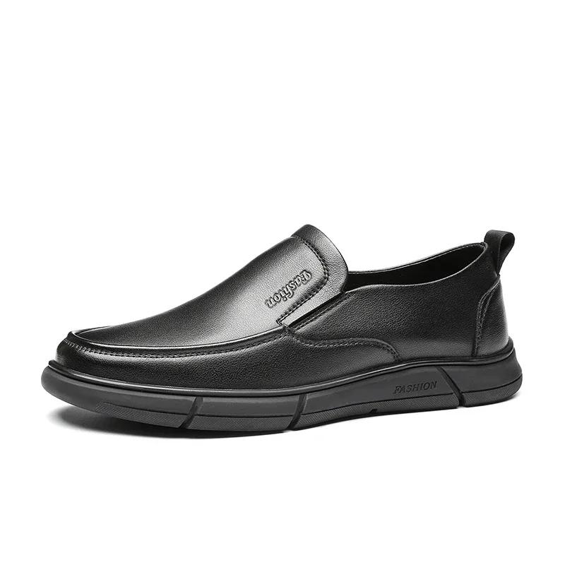 Модные новые мужские офисные деловые туфли с износостойкой подошвой, мокасины, высококачественная обувь из натуральной кожи для мужчин