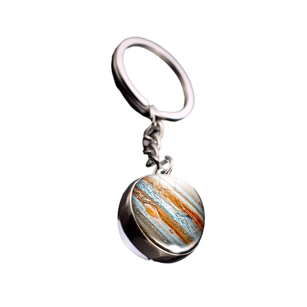 Planet Keychain Stylish Decorative Hanging Portable Luminous Glossy Round Exquisite Alloy Windshield Pendant Ornament