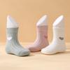 4Pairs Cute Heart Baby Socks Spring Summer Children Cotton Sock 0-2Year Girl Newborn Footwear Solid Color Love Middle Tube Socks