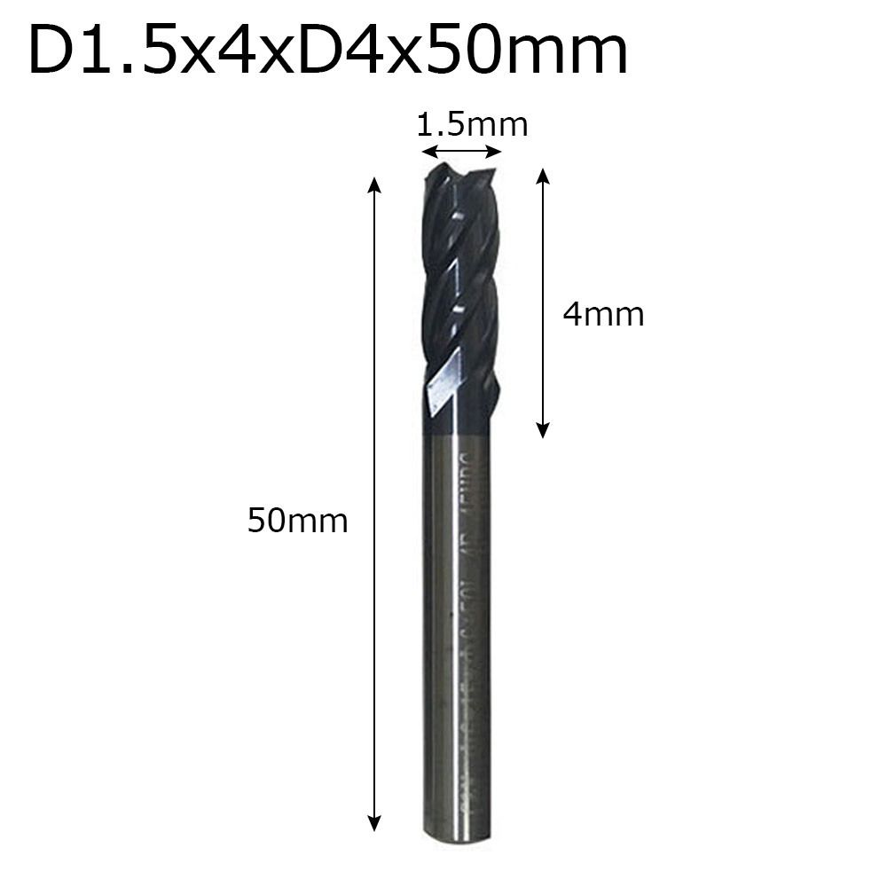 Высококачественная твердосплавная фреза длиной 50 мм, 4 зуба, концевая фреза, режущий инструмент для станка