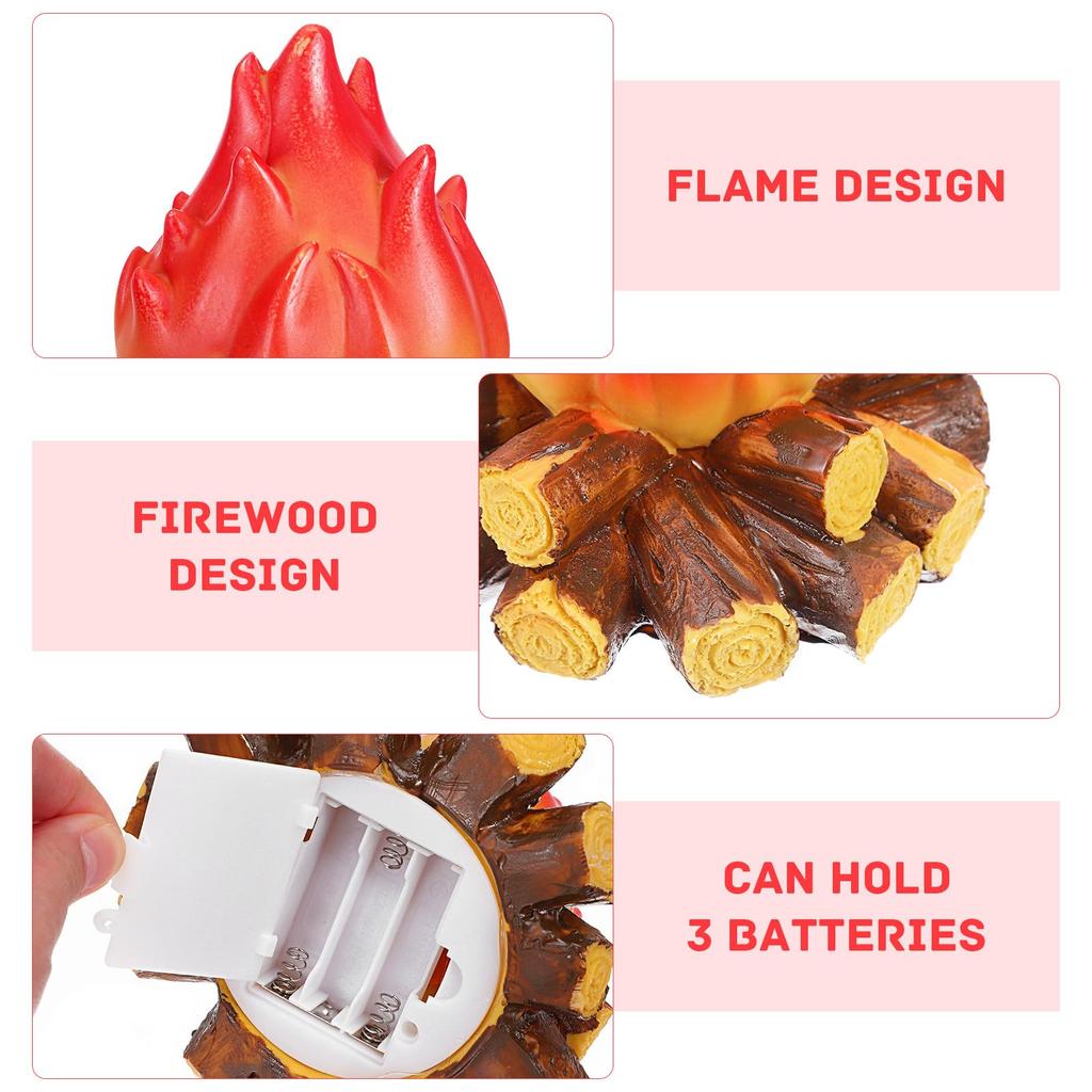 Светодиодная лампа с имитацией дерева и угля, пламя, декоративный каминный светильник, окружающее освещение для комнаты/домашнего декора