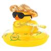 Duck Car Ornaments Yellow Duck Car Dashboard Decorations Set with Sunglasses, Swimming Ring Kids Bath Toys Home Duck Decoration