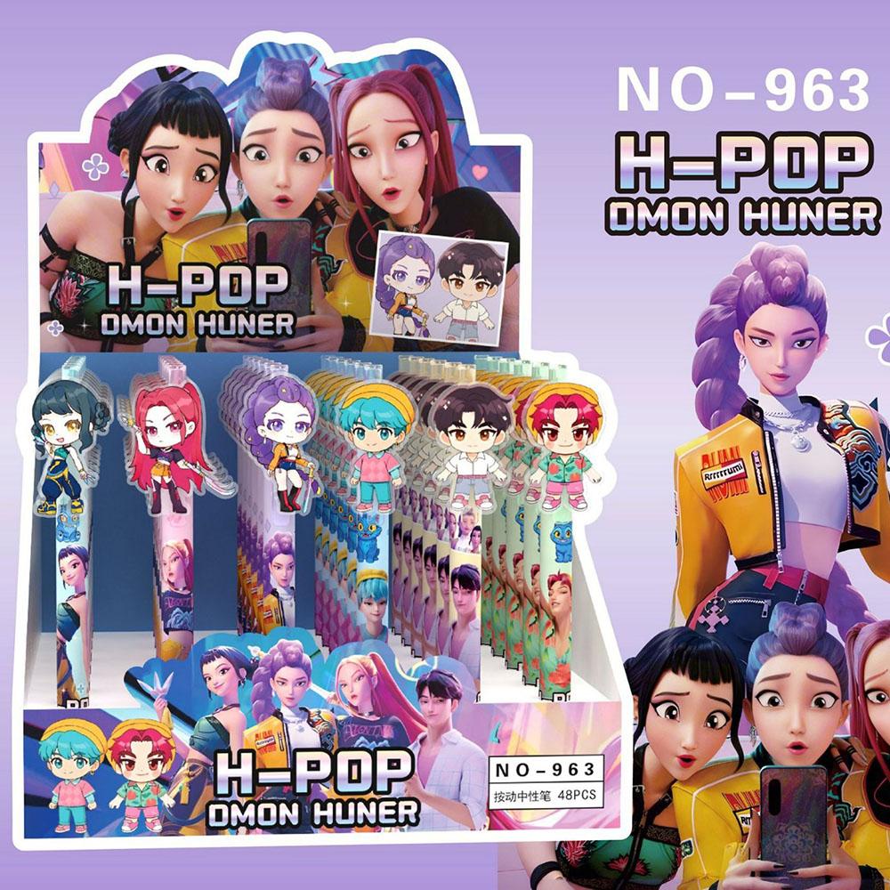 6 шт. K-Pop Охотники на демонов Механические карандаши Гелевая ручка Слепой бокс Милые Руми Мира Зои Пишущий набор Автоматическая ручка для подарков в класс