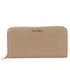 Used Purse Zip Around 5M0506 Leather CAMMEO Pink Beige Dark Marks Color