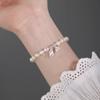 New Lotus Crown Bracelet Women's Trendy Minimalist Best Friend Pearl Bracelet Small and Popular Retro Scalable Bracelet