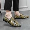 Leopard Print Mens Loafers Handmade Men Casual Walking Shoes 2024 Hot Sale Men Wedding Dress Shoes Classic Male Flats