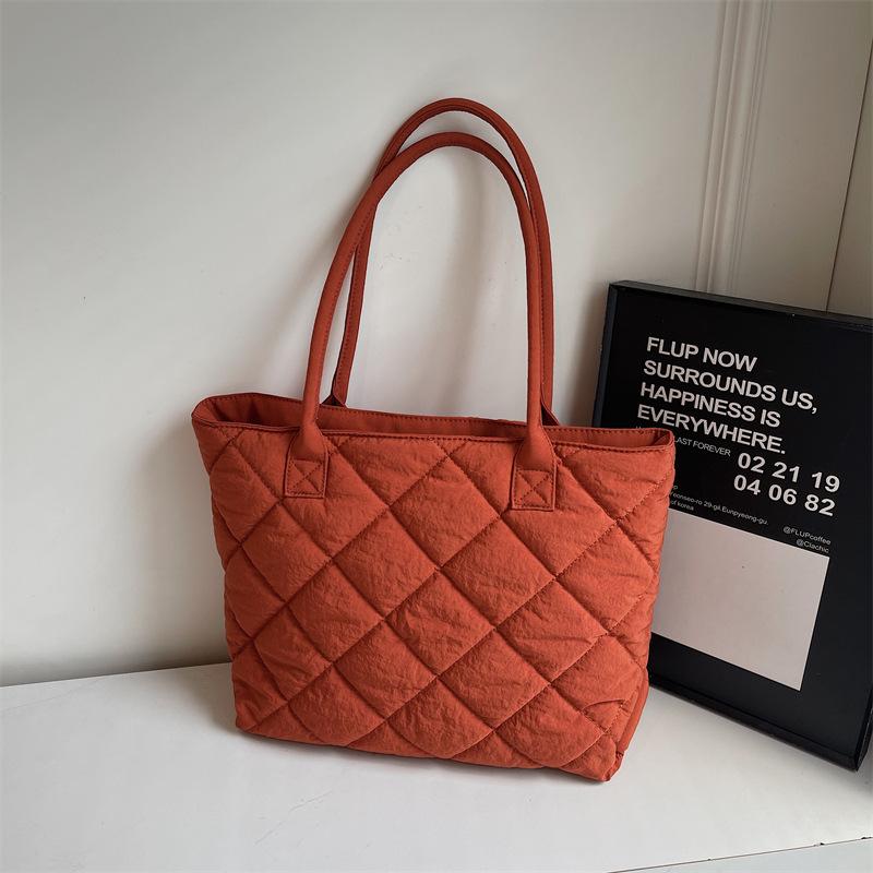 Студенческая сумка-тоут для занятий, женская новая вместительная сумка для поездок на работу, модная осенне-зимняя ромбовидная повседневная сумка через плечо