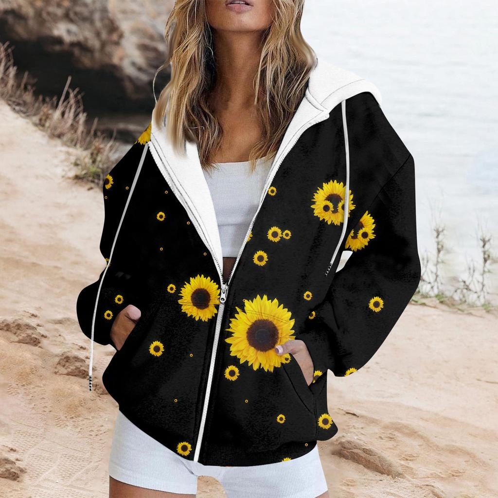 Толстовка на молнии, женские толстовки с длинными рукавами, осенние наряды, большие толстовки с капюшоном, повседневные модные куртки