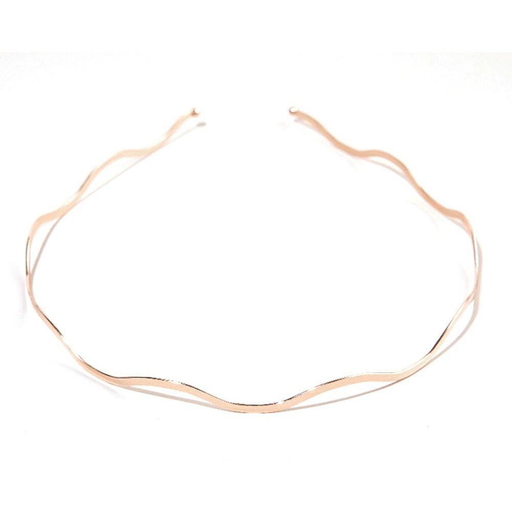 Модные тонкие ленты для волос, укладка челки, обручи для волос для девочек, повязка на голову с металлическими волнами