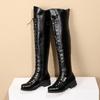 Fashion New Retro Riding Lace-up Women Flat Thigh Boots Western Over The Knee Boots Fashion Women Shoes Round Toe Long Boots Winter 2025