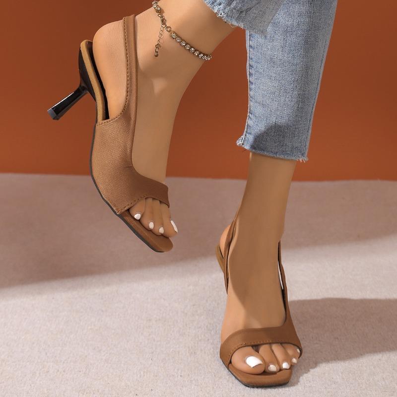 Летние босоножки с открытым носком и высоким каблуком, женская обувь, новые модные тонкие высокие каблуки, женские модные сексуальные туфли-лодочки Sandalias De Mujer