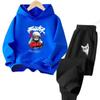 Boys Hoodie+Pants Casual Sports Autumn Winter Set Kids Cartoon Animal Cat Print Clothes Set