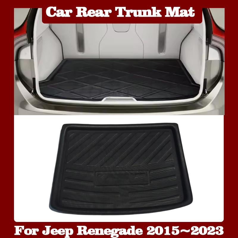 Car Rear Trunk Mat for Jeep Renegade 2015~2023 Luggage Liner Tray Waterproof Protective Anti-Slip Storage Pads Floor Pad Parts