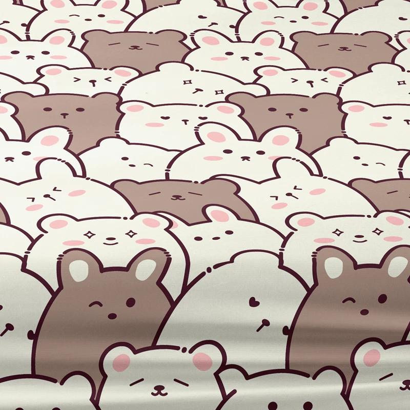 1 Teddy Bear Patterned Frosted Bedsheet, Bedroom Printed Bedspread, Bedding (Excluding Pillowcases)