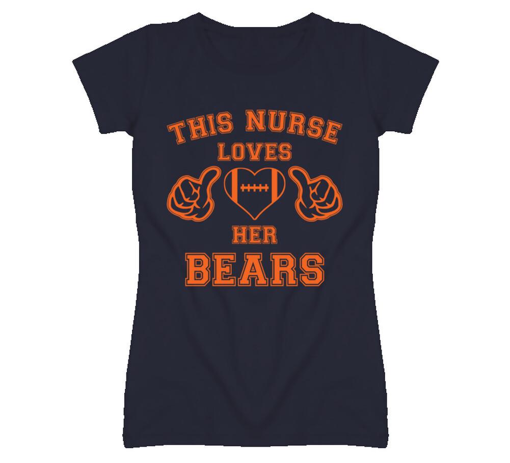 This Nurse Loves Her Bears Football T Shirt Mens Womens Tees Top - Chicago Bears Team Colors