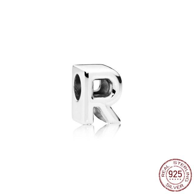 Браслет-подвеска из серебра 925 пробы с буквами AZ и буквами, бусины с именем для женщин, DIY кулон, изготовление ювелирных изделий