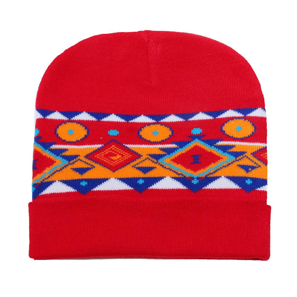 Autumn and winter new wool hat women's casual versatile cute colored love jacquard knitted hat couple