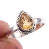 Natural Citrine Gemstone Handmade 925 Solid Sterling Silver Ring Size 7 N6i00