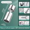 Copper Faucet Splash Guard - 360° Adjustable Angle, Universal Thread Adapter with Silicone Gasket, Anti-Leak