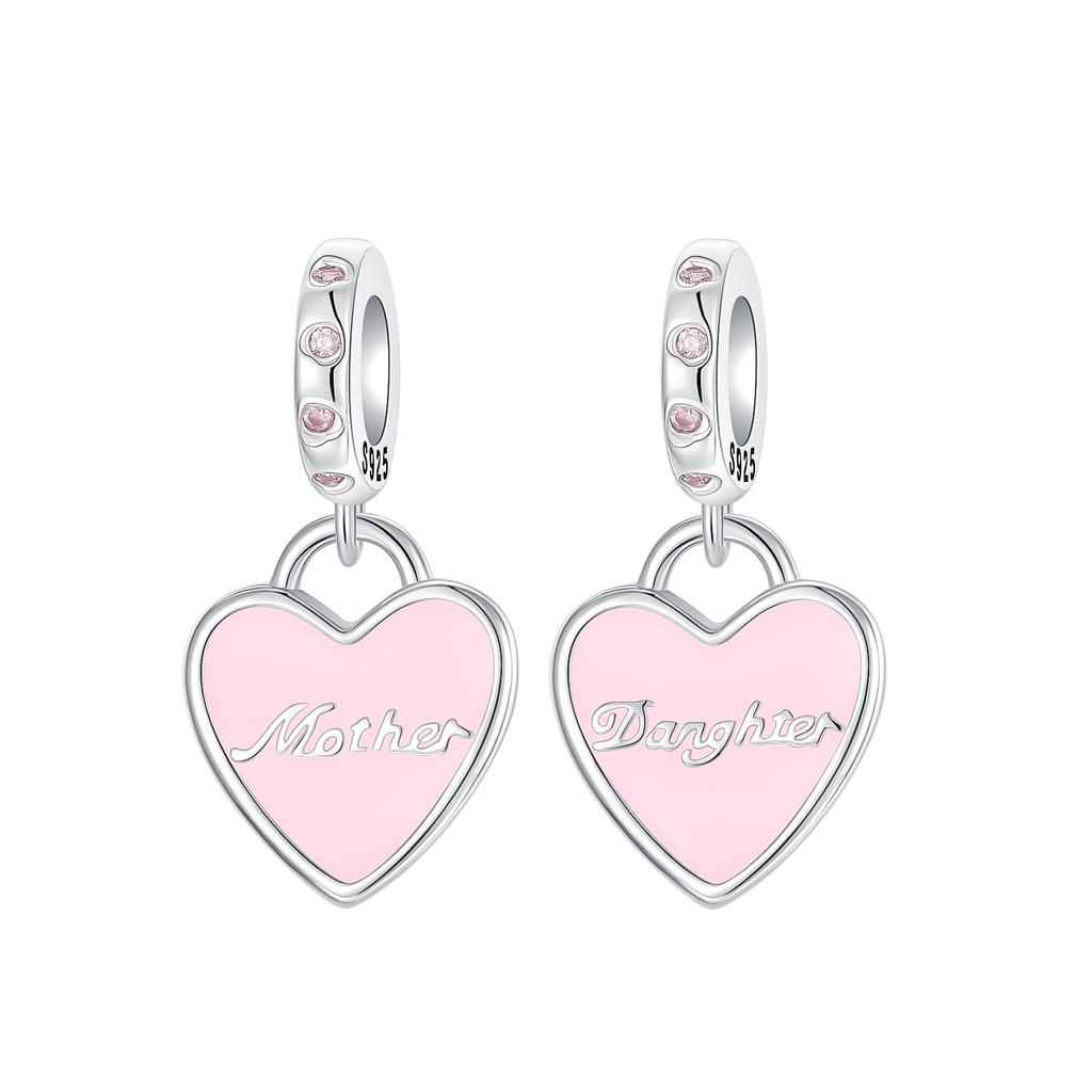 Оригинальные медные семейные шармы Мама Цветок Сердце Бусины для ожерелья DIY Браслет Подарок Ювелирное изделие Подарок на День матери