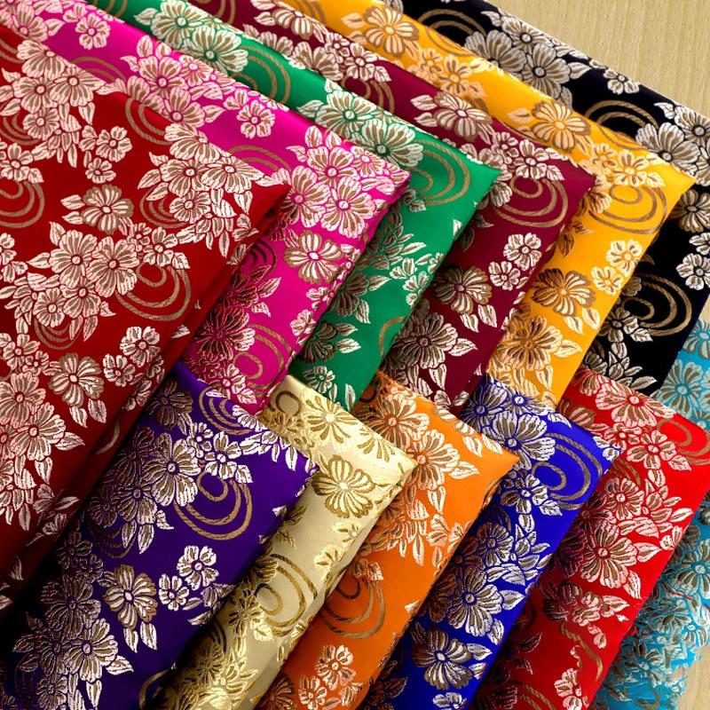 100x75cm Flower Cheongsam Jacquard Fabric Flowers Brocade Jacquard Pattern Garment Fabrics Hanfu Children Clothing DIY Material
