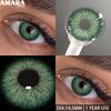 AMARA 1 пара цветных контактных линз годового использования, естественные линзы для карих глаз, серые контактные линзы с синими линзами, зеленые линзы для глаз