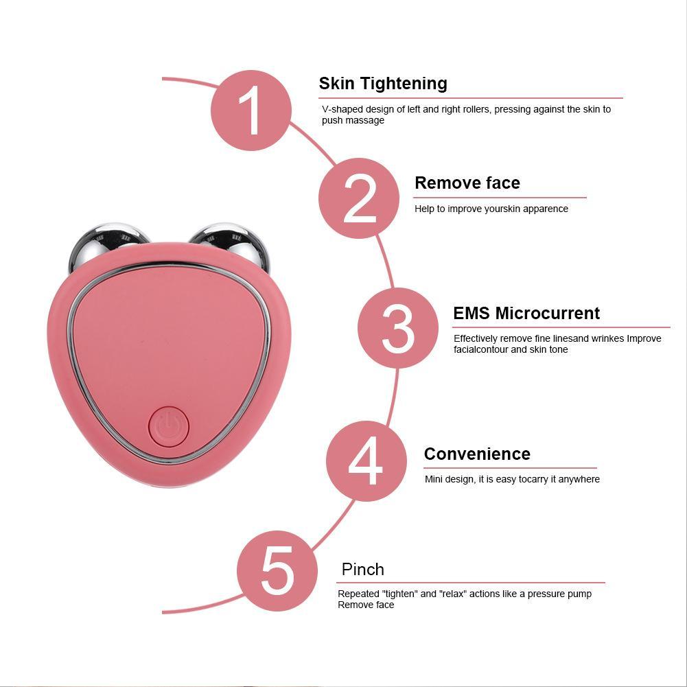 For Women EMS Micro Current Beauty Instrument Mini Portable Face Slimming Sonic Vibration Massager Lifting Firming Skin
