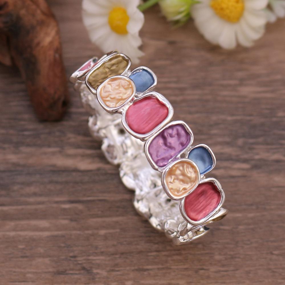 Браслет квадратной формы с нерегулярной геометрией, этнический стиль, ретро, кольцо на руку, эластичный женский браслет, украшение