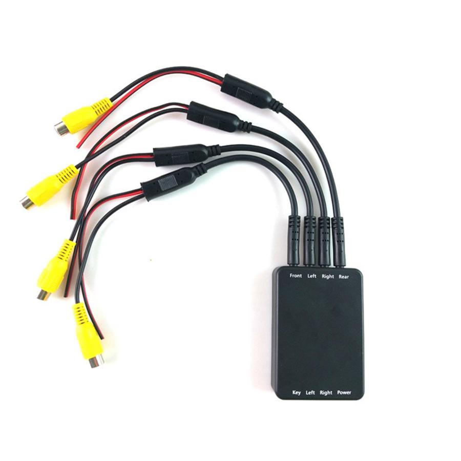 Parking System Switch Combiner Channel Converter Box 4 Way Camera Drive System