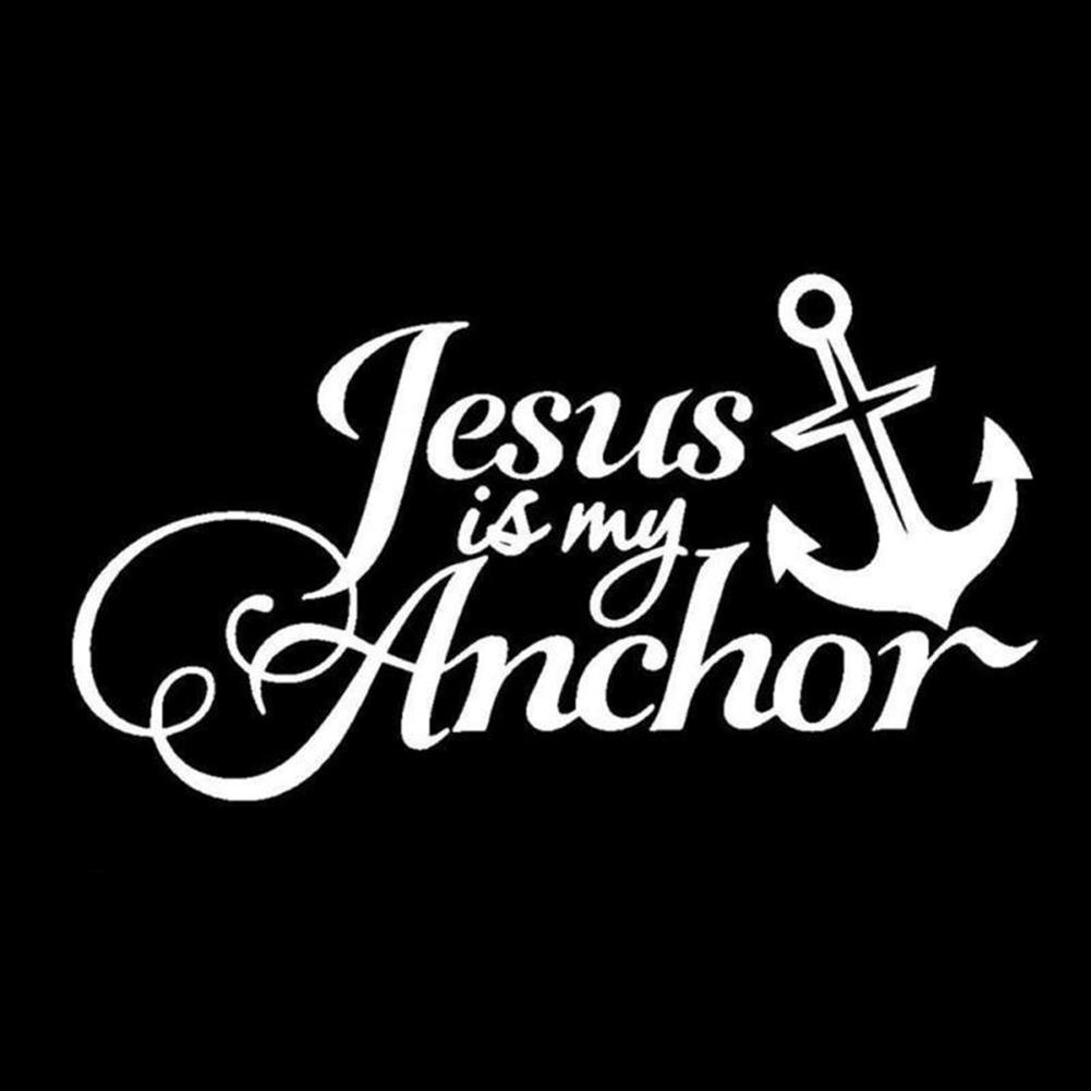 Cars Auto Parts Print Letters Reflective PET My Car Stickers Auto Decal Anchor Is Jesus