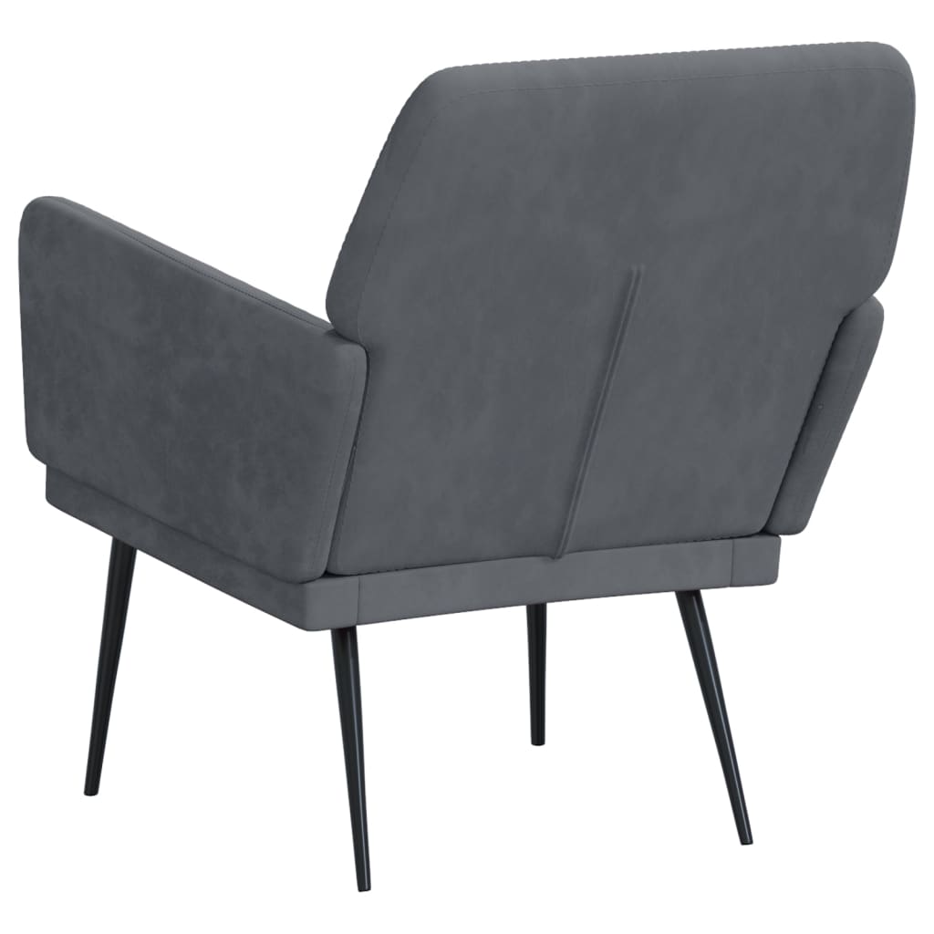 Vidaxl Fotel, Ciemnoszary, 62X79X79 Cm, Obity Aksamitem