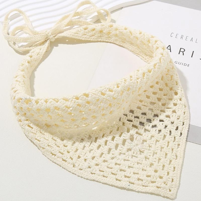 Женский платок на голову однотонный повязка на волосы обертывание головные уборы изысканная ручная вязка повязка на голову бандана повязка на волосы для отпуска